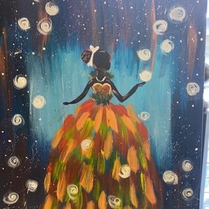 Dancing woman painting